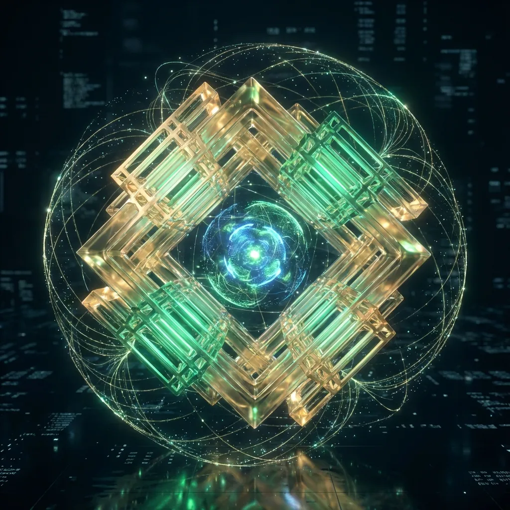 Abstract visualization of Gemini 3 AI neural networks with quantum computing aesthetics.