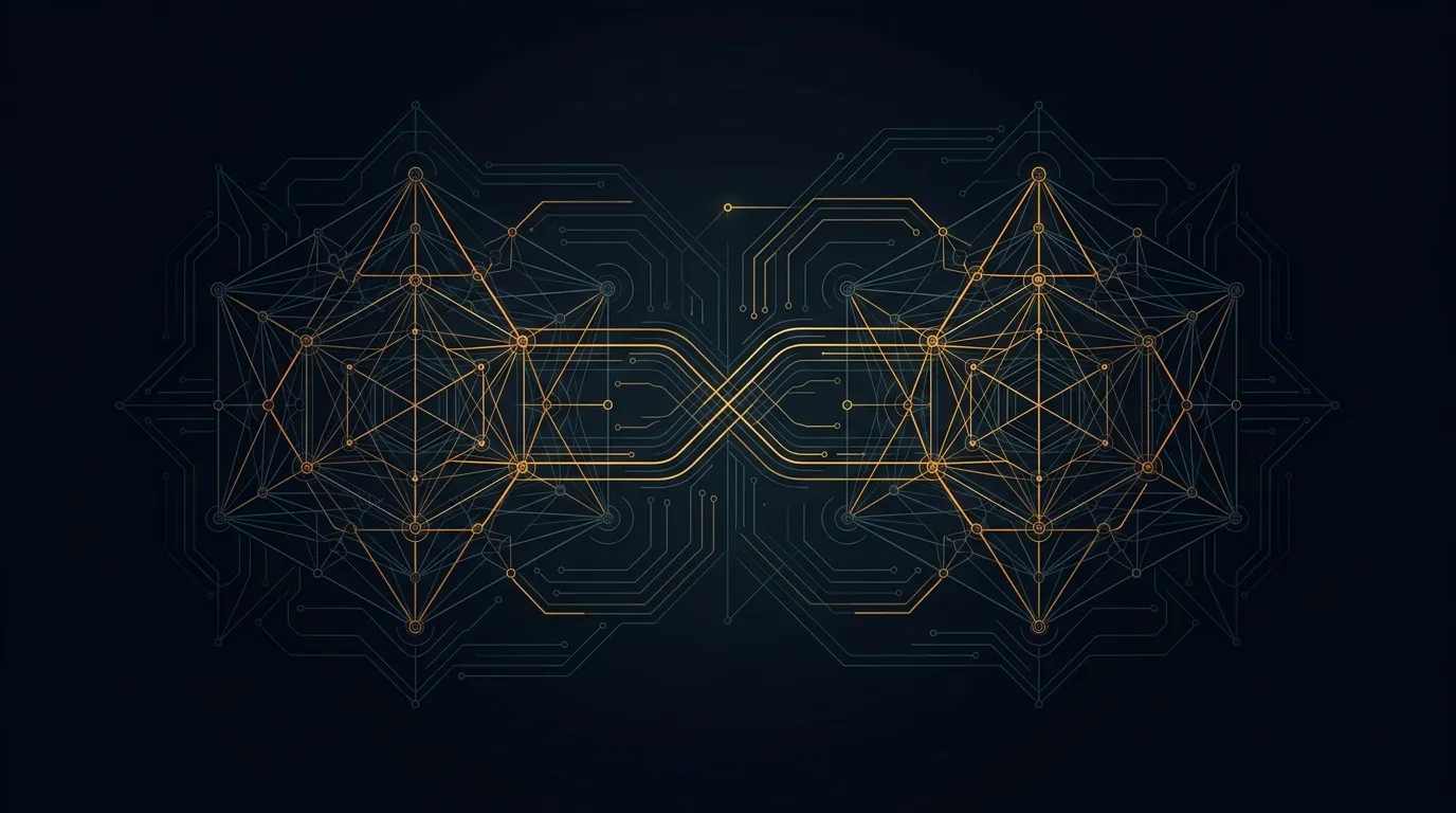 Minimalist dark slate schematic illustrating Cohere and Aleph Alpha transatlantic sovereign AI architecture.