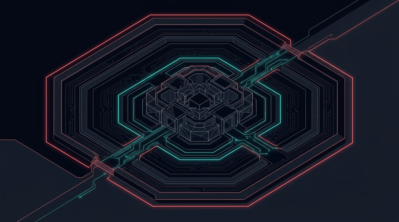 Minimalist dark slate schematic illustrating Cohere Model Vault confidential computing architecture.